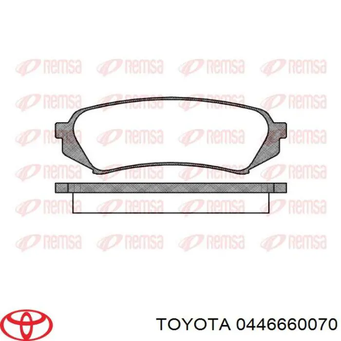 Do koszyka 0446660070 Toyota Okładziny (klocki) do hamulców tarczowych tylne