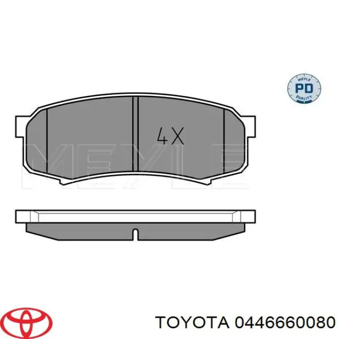 Do koszyka 0446660080 Toyota Okładziny (klocki) do hamulców tarczowych tylne
