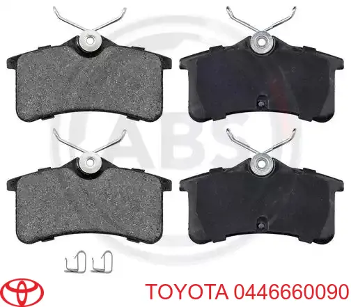 Okładziny (klocki) do hamulców tarczowych tylne Toyota 0446660090 cena, od 18,63 USD
