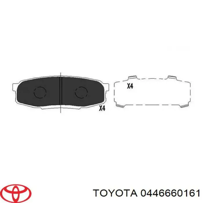 0446660161 Toyota Okładziny (klocki) do hamulców tarczowych tylne