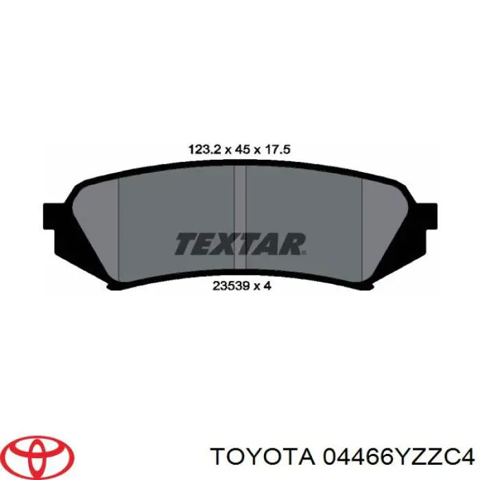 Okładziny (klocki) do hamulców tarczowych tylne Toyota 04466YZZC4 cena, od 20,71 USD