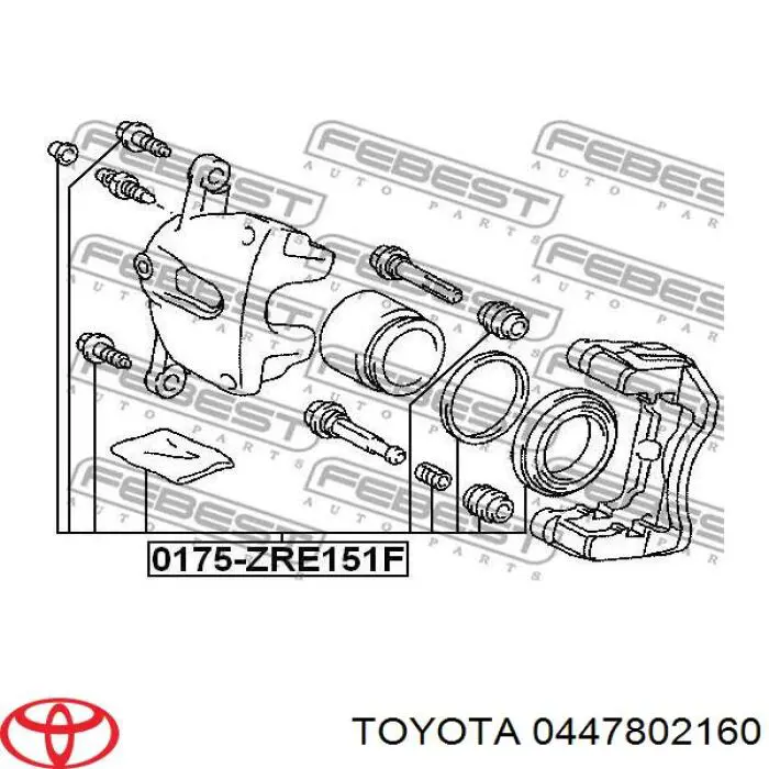 Zestaw naprawczy zacisku hamulcowego przedniego Toyota 0447802160 cena, od 23,47 USD