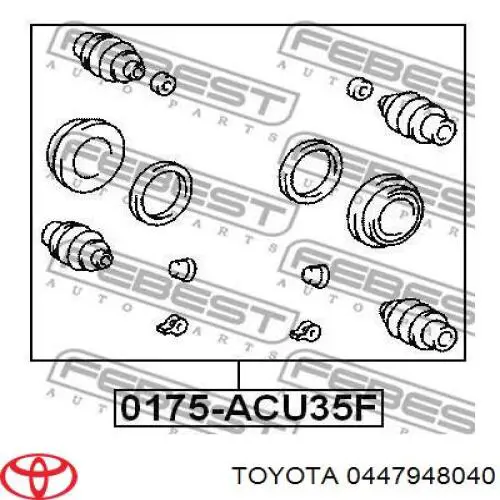 0447948040 Toyota Zestaw naprawczy zacisku hamulcowego przedniego