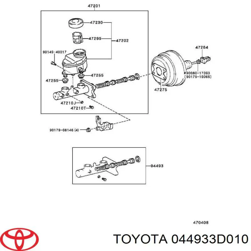 044933D010 Toyota Zestaw naprawczy głównego cylindra hamulcowego