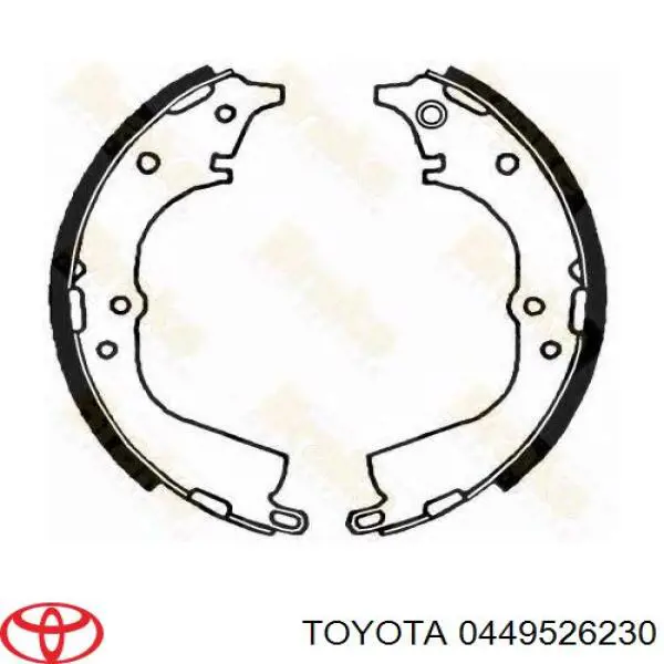 Klocki hamulcowe tylne bębnowe Toyota 0449526230 cena, od 51,01 USD