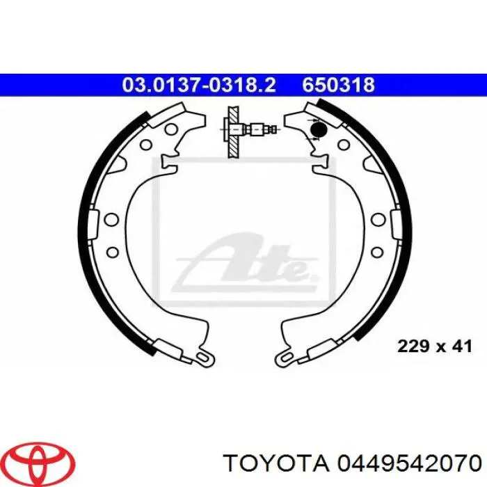 0449542070 Toyota klocki hamulcowe tylne bębnowe