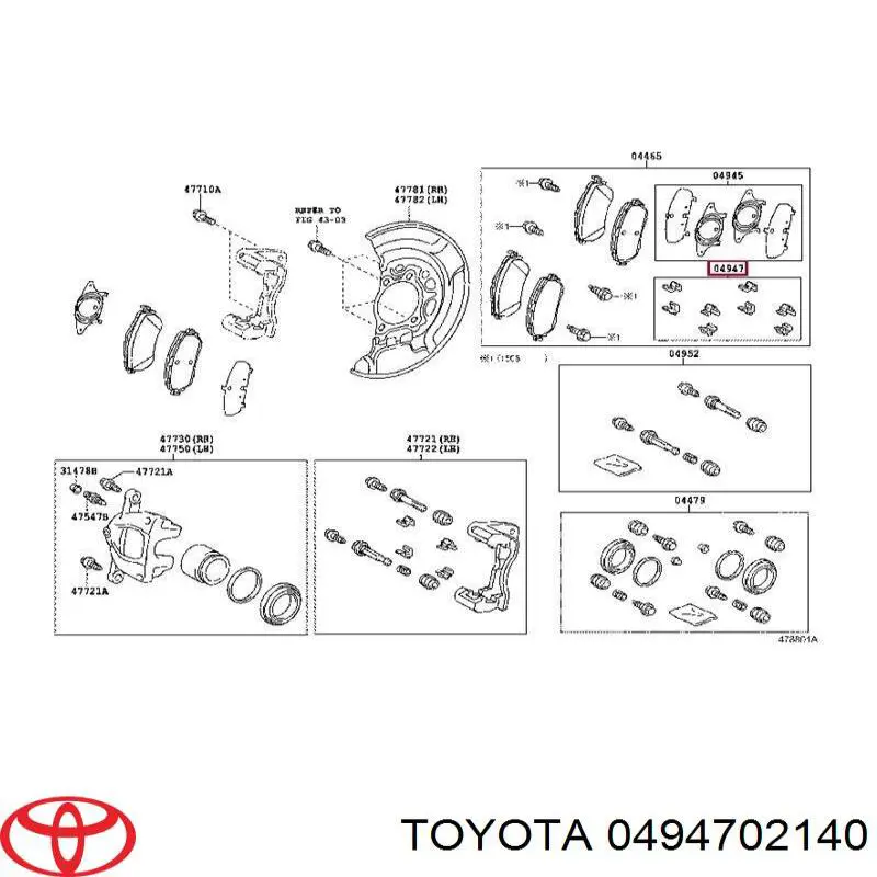 Zestaw naprawczy klocków hamulcowych Toyota C-HR (X10)