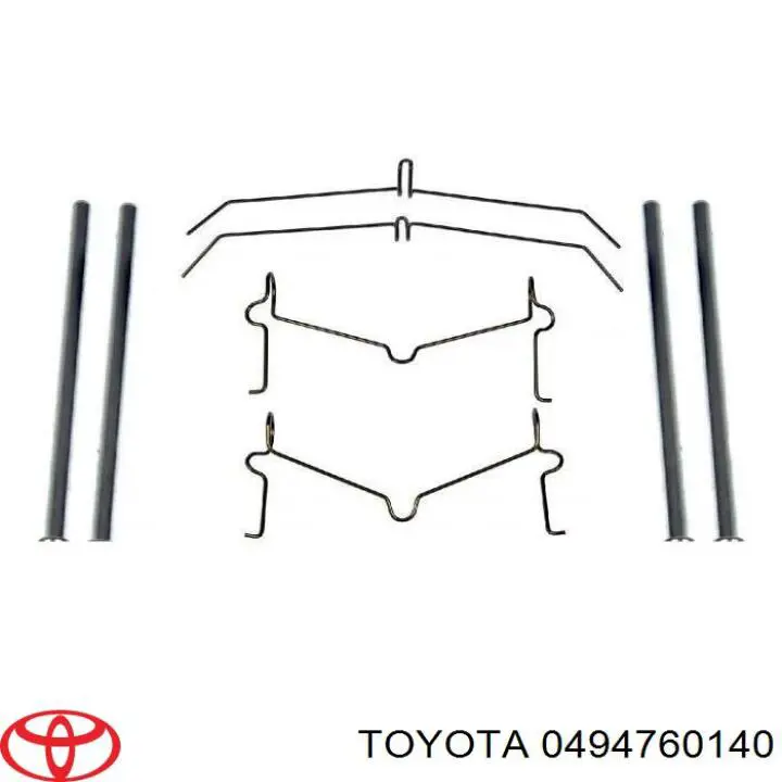 Zestaw sprężynek do mocowania klocków tarczowych przednich Toyota 0494760140 cena, od 14,19 USD