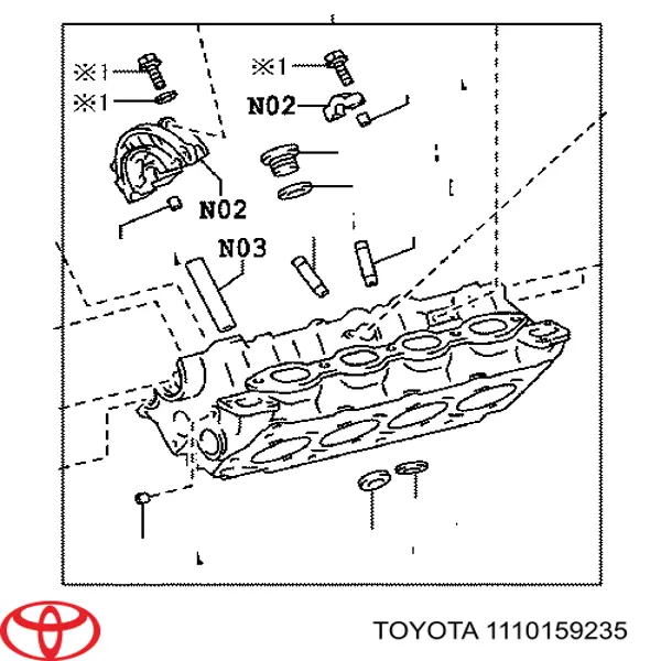 1110159235 Toyota Głowica cylindrów