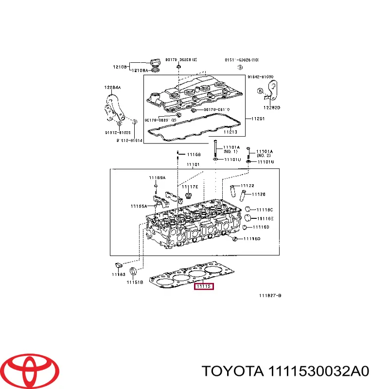 111150L020A0 Toyota uszczelka głowicy cylindrów