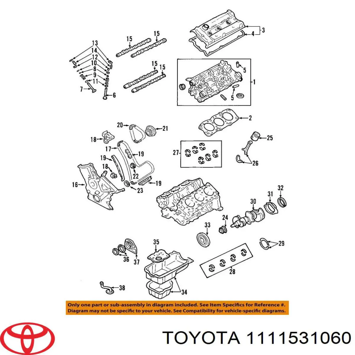 Uszczelka głowicy cylindrów prawa Toyota 1111531060 cena, od 59,72 USD