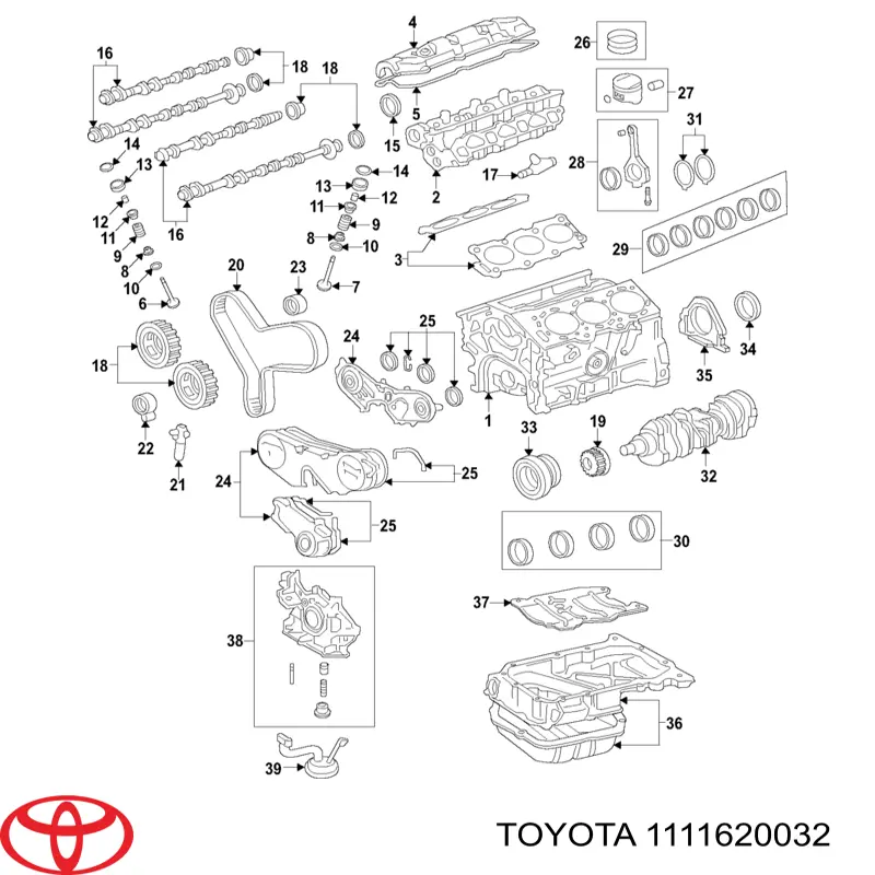 Uszczelka głowicy cylindrów lewa Toyota 1111620032 cena, od 44,45 USD
