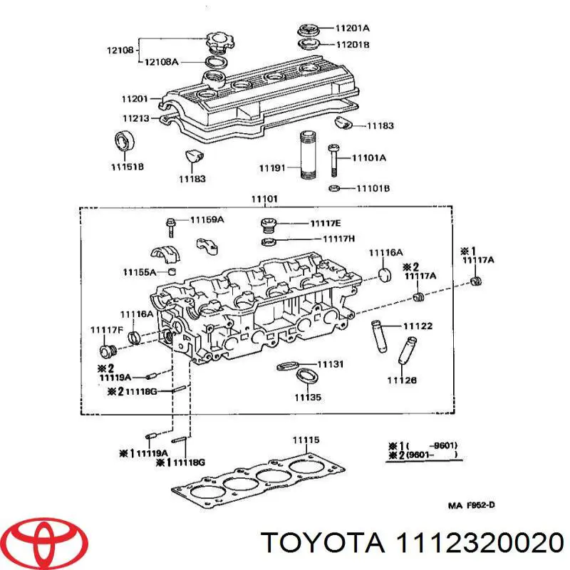 1112320020 Toyota Prowadnica zaworu