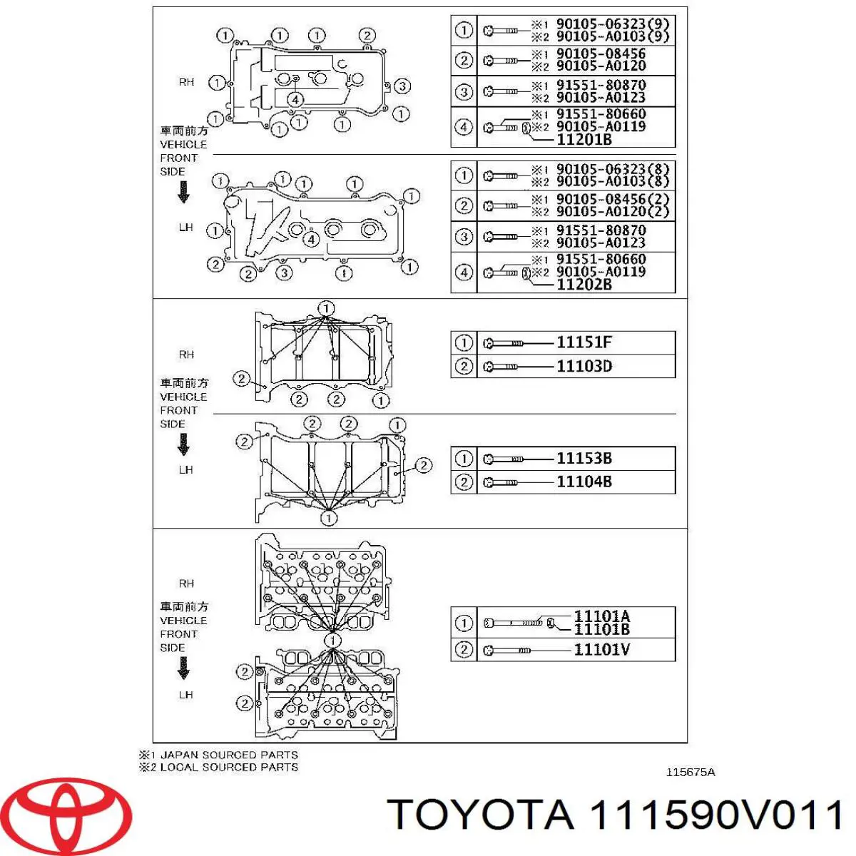  Toyota 111590V011 cena, od 5,65 USD