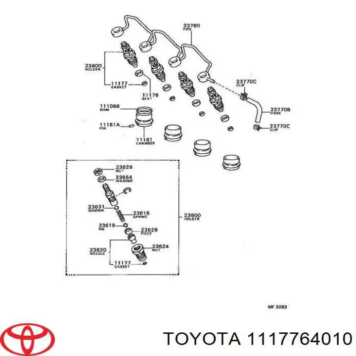 Pierścień uszczelniający wtryskiwacza Toyota 1117764010 cena, od 1,65 USD