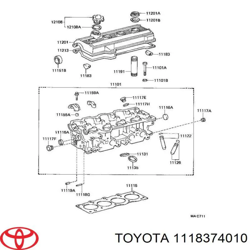 Zaślepka pokrywy zaworów Toyota RAV4 1 (XA)