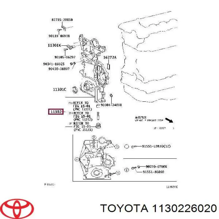 113020R011 Toyota Pokrywa silnika przednia