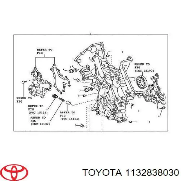 1132838030 Toyota Uszczelka kołnierza (trójnika) układu chłodzenia