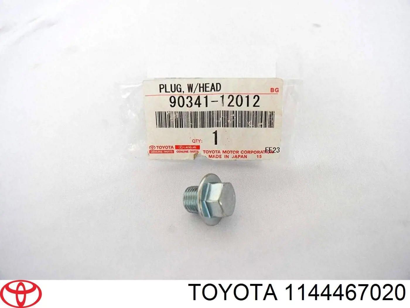 1144467020 Toyota Zaślepka głowicy cylindrów/bloku cylindrów
