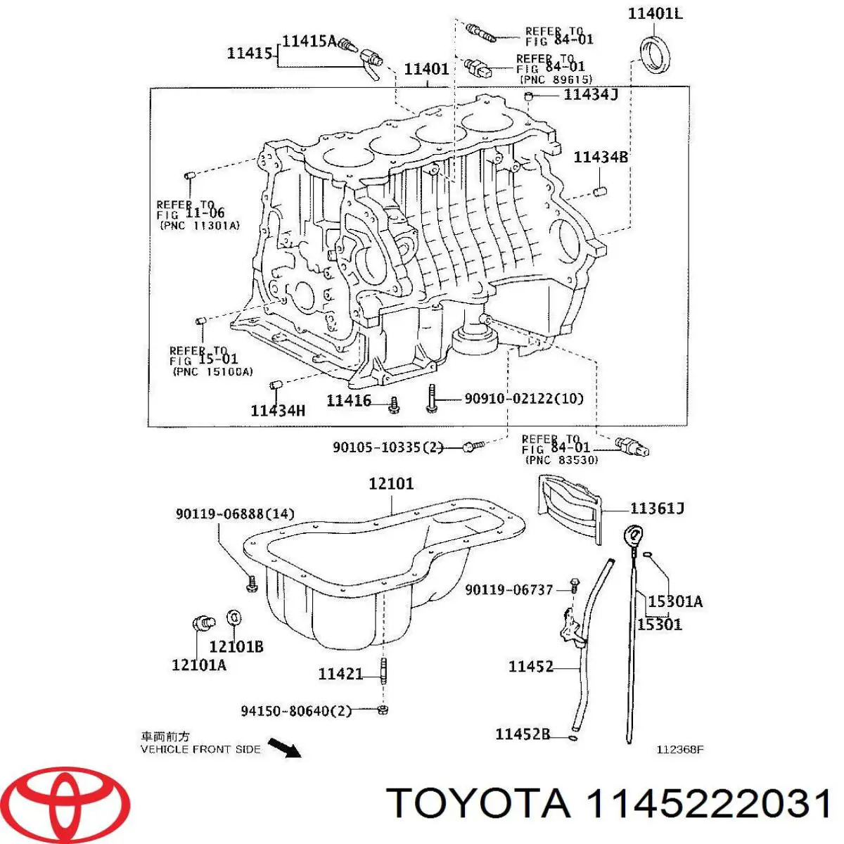 1145222031 Toyota Prowadnica bagneta-wskaźnika poziomu oleju w silniku
