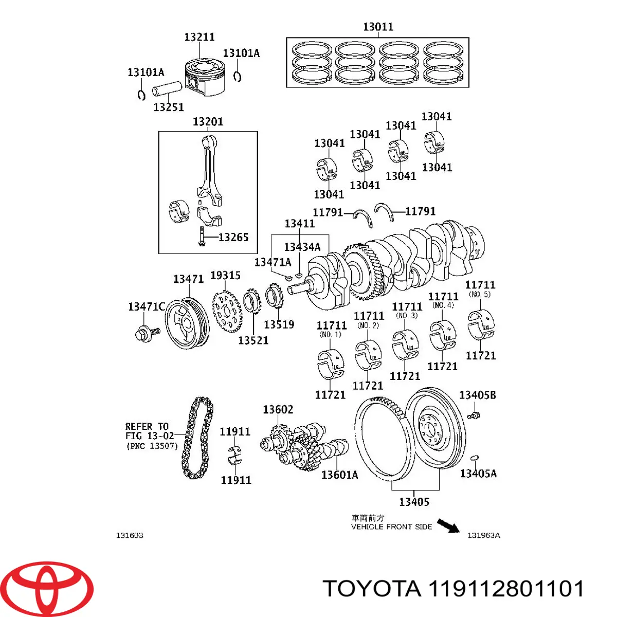 119112801101 Toyota Panewka wałka wyrównoważającego