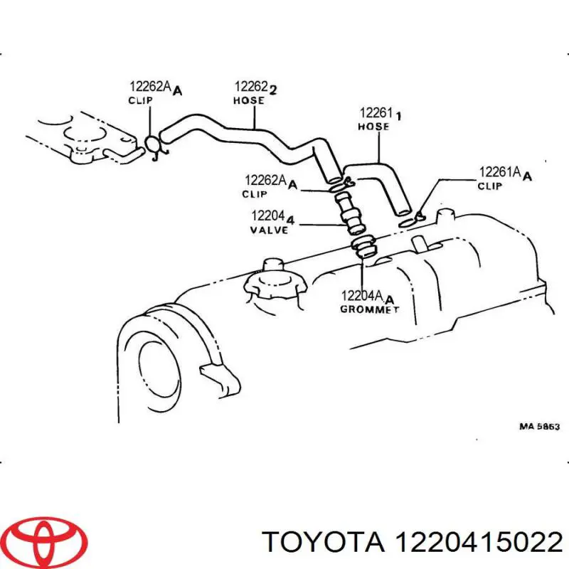 0K9A013890 Hyundai/Kia Zawór PCV odpowietrzający silnik