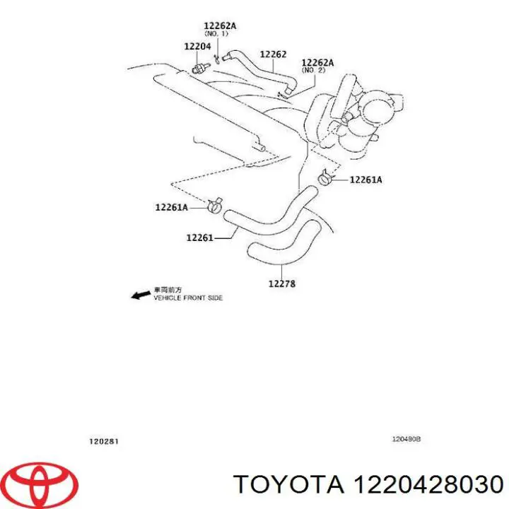 Zawór PCV odpowietrzający silnik Toyota 1220428030 cena, od 13,02 USD