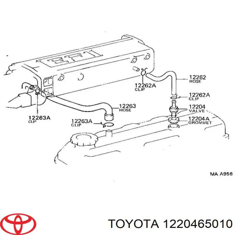 Zawór PCV odpowietrzający silnik do Toyota 4 Runner  N130