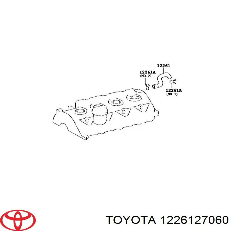 Króciec wentylacji kadłuba (separatora oleju) do Toyota Corolla  E12U