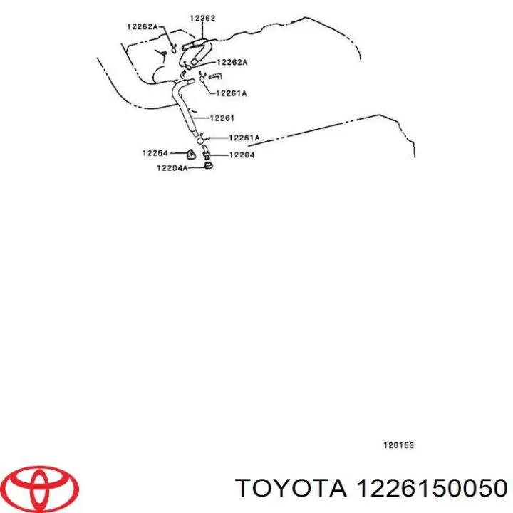 Króciec wentylacji kadłuba (separatora oleju) Toyota 1226150050 cena, od 21,61 USD
