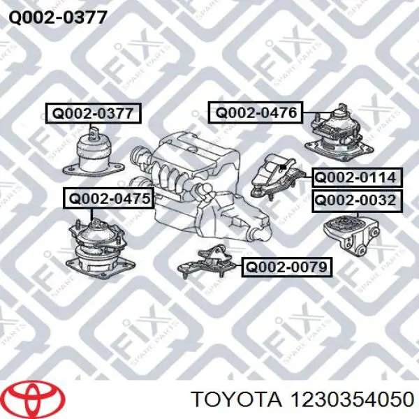1230354050 Toyota Poduszka (podpora) silnika tylna