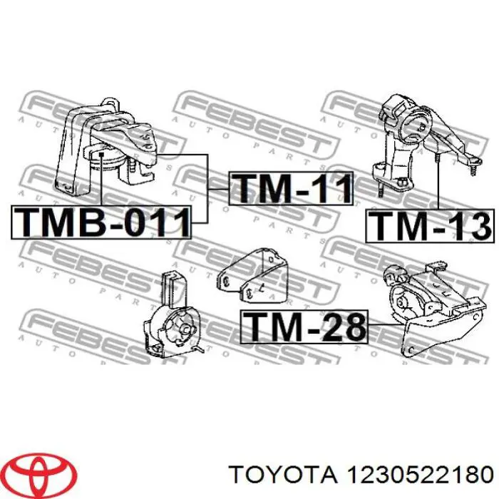 Do koszyka 1230522180 Toyota Poduszka (podpora) silnika prawa