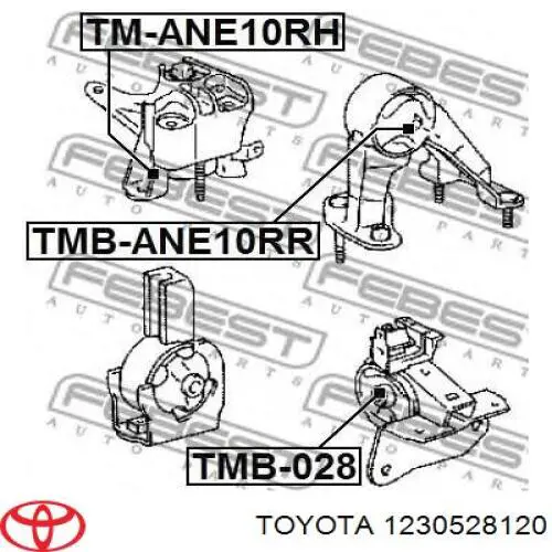 1230528120 Toyota Poduszka (podpora) silnika prawa