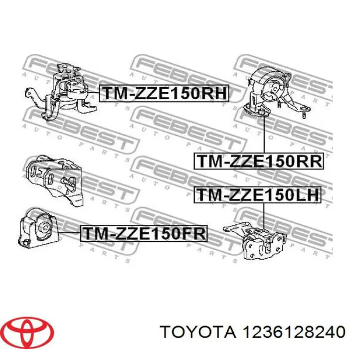 Poduszka (podpora) silnika przednia Toyota 1236128240 cena, od 27,26 USD