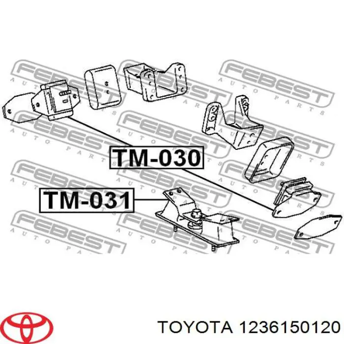 Do koszyka 1236150120 Toyota Poduszka (podpora) silnika lewa/prawa