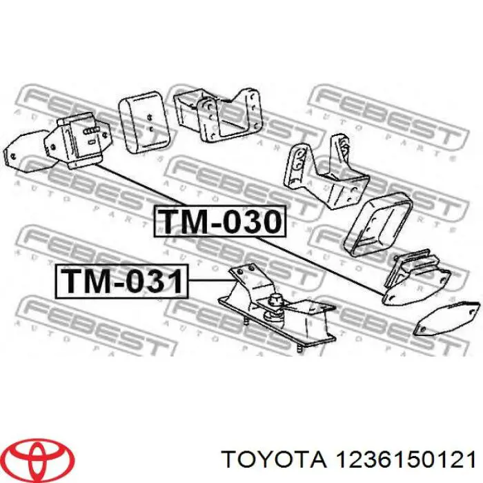 Do koszyka 1236150121 Toyota Poduszka (podpora) silnika lewa/prawa