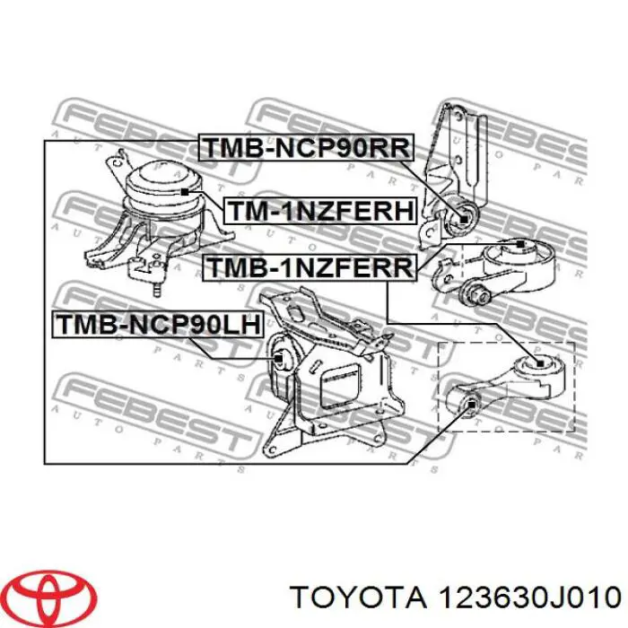 123630J010 Toyota Poduszka (podpora) silnika tylna