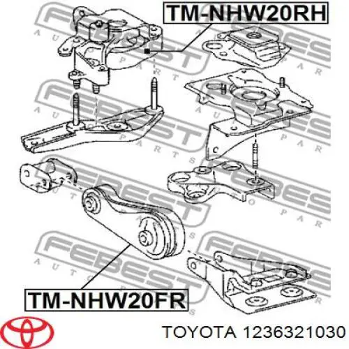 1236321030 Toyota poduszka (podpora silnika przednia)