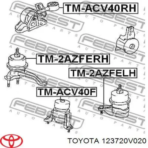 123720V020 Toyota Poduszka (podpora) silnika lewa