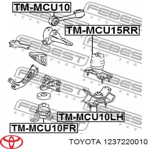 Poduszka (podpora) silnika lewa Toyota 1237220010 cena, od 34,50 USD