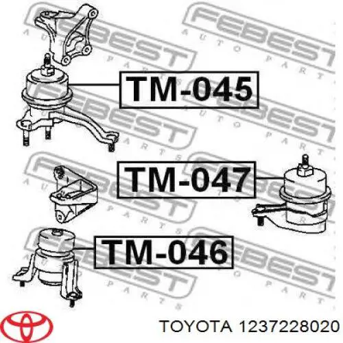 Poduszka (podpora) silnika lewa Toyota 1237228020 cena, od 111,37 USD