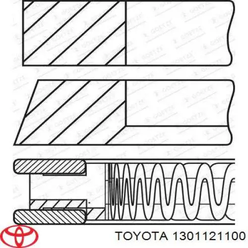 Zestaw pierścieni tłokowych do silnika, STD Toyota 1301121100 cena, od 117,33 USD