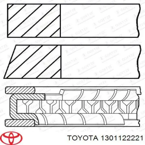 Zestaw pierścieni tłokowych do silnika, STD Toyota 1301122221 cena, od 24,04 USD