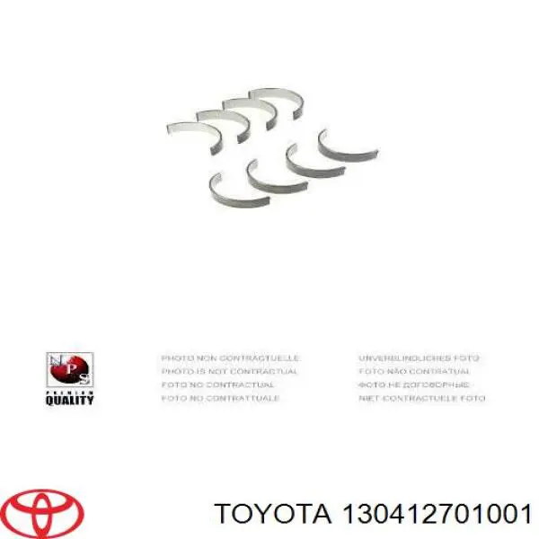 130412701001 Toyota Panewki korbowodowe wału korbowego, zestaw, standardowe (STD)