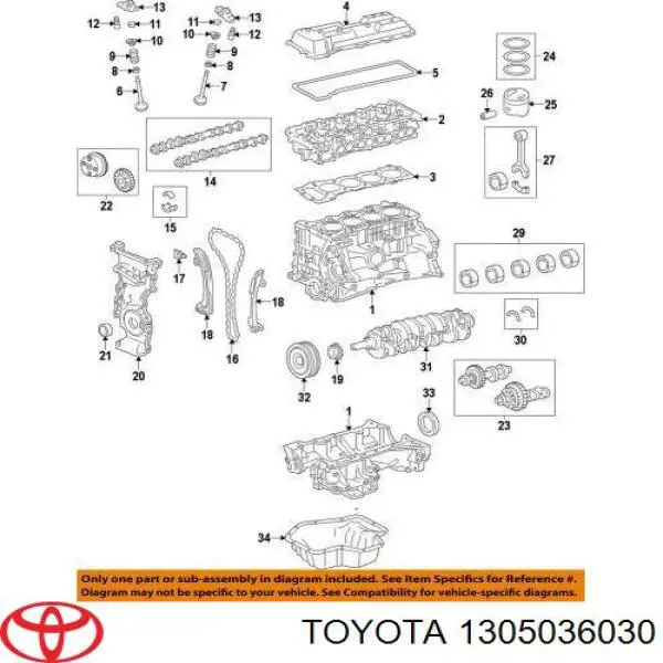 1305036030 Toyota Koło zębate walcowe wału rozrządu silnika, dolotowego (ssącego)
