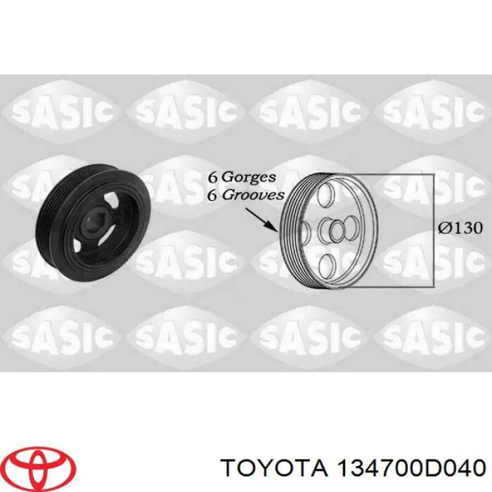 134700D040 Toyota Koło pasowe wału korbowego