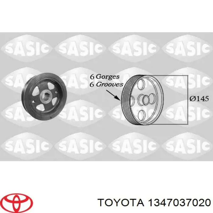 1347037020 Toyota Koło pasowe wału korbowego