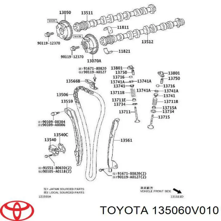 135060V010 Toyota Łańcuch rozrządu