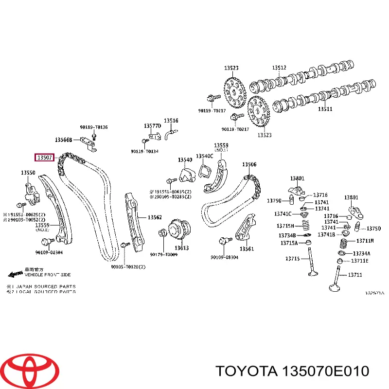 135070E011 Toyota Łańcuch rozrządu