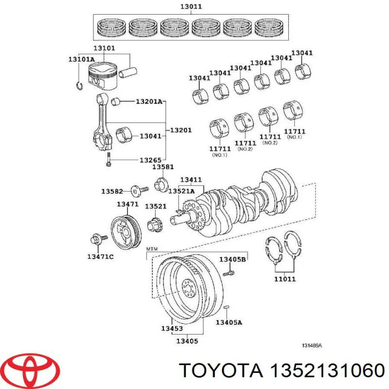 1352131030 Toyota koło zębate walcowe napędu wałka rozrządu